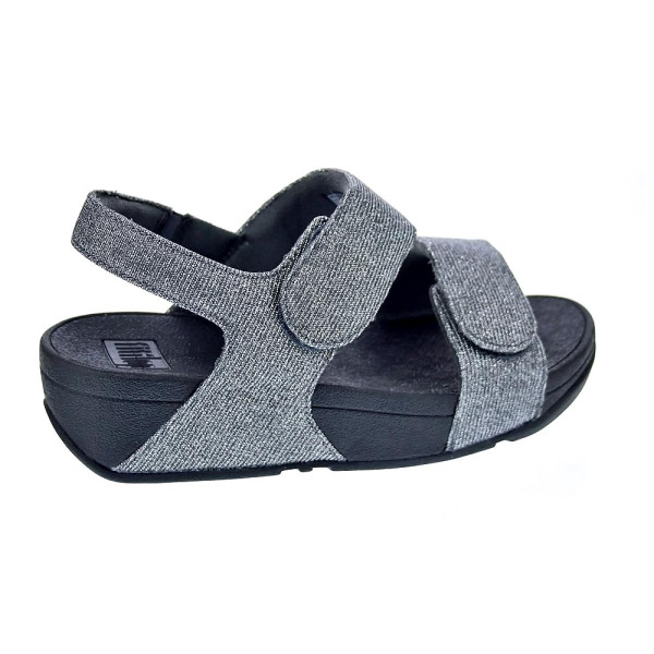Sandalias FitFlop zapatos Mujer modelo Lulu Adjustable plateada GA2 054 Plata Velcro