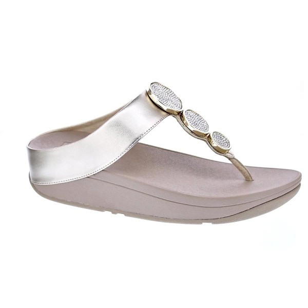 Sandalias FitFlop zapatos Mujer modelo Halo Bead Oro HJ1 C22 Beige 