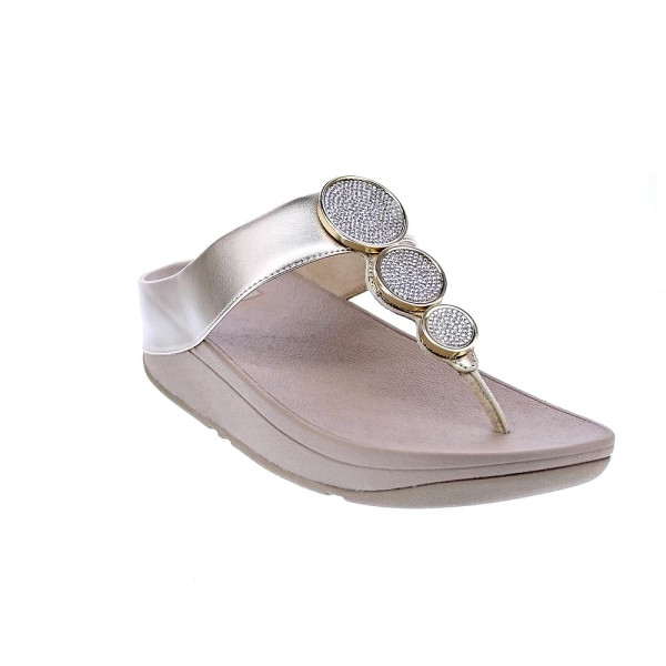 Sandalias FitFlop zapatos Mujer modelo Halo Bead Oro HJ1 C22 Beige 