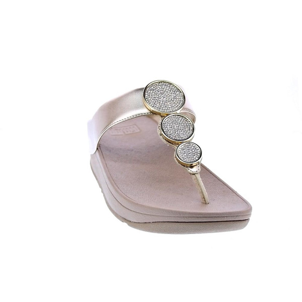 Sandalias FitFlop zapatos Mujer modelo Halo Bead Oro HJ1 C22 Beige 
