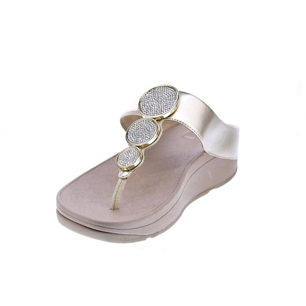 Sandalias FitFlop zapatos Mujer modelo Halo Bead Oro HJ1 C22 Beige 