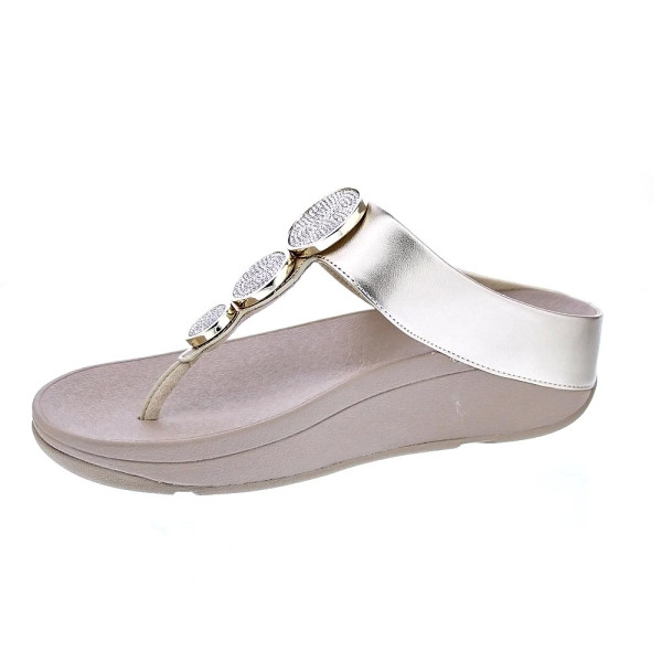 Sandalias FitFlop zapatos Mujer modelo Halo Bead Oro HJ1 C22 Beige 