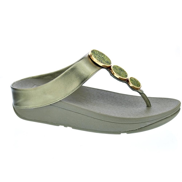 Sandalias FitFlop zapatos Mujer modelo Halo Bead Verde HJ1 C23 Oro 