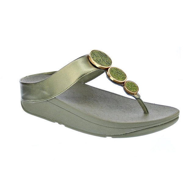 Sandalias FitFlop zapatos Mujer modelo Halo Bead Verde HJ1 C23 Oro 