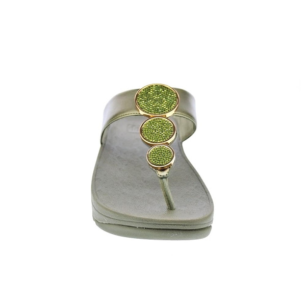 Sandalias FitFlop zapatos Mujer modelo Halo Bead Verde HJ1 C23 Oro 