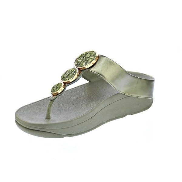 Sandalias FitFlop zapatos Mujer modelo Halo Bead Verde HJ1 C23 Oro 
