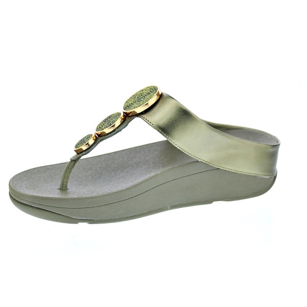 Sandalias FitFlop zapatos Mujer modelo Halo Bead Verde HJ1 C23 Oro 