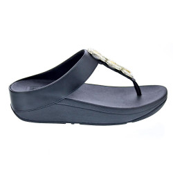 Sandalias FitFlop zapatos Mujer modelo Fino Crystal Chain Negro hx2 001 Negro 