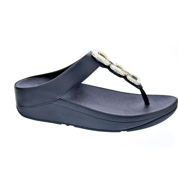 Sandalias FitFlop zapatos Mujer modelo Fino Crystal Chain Negro hx2 001 Negro 