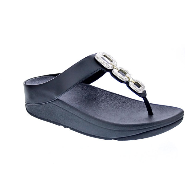 Sandalias FitFlop zapatos Mujer modelo Fino Crystal Chain Negro hx2 001 Negro 