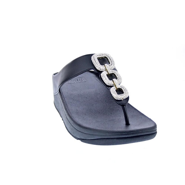 Sandalias FitFlop zapatos Mujer modelo Fino Crystal Chain Negro hx2 001 Negro 