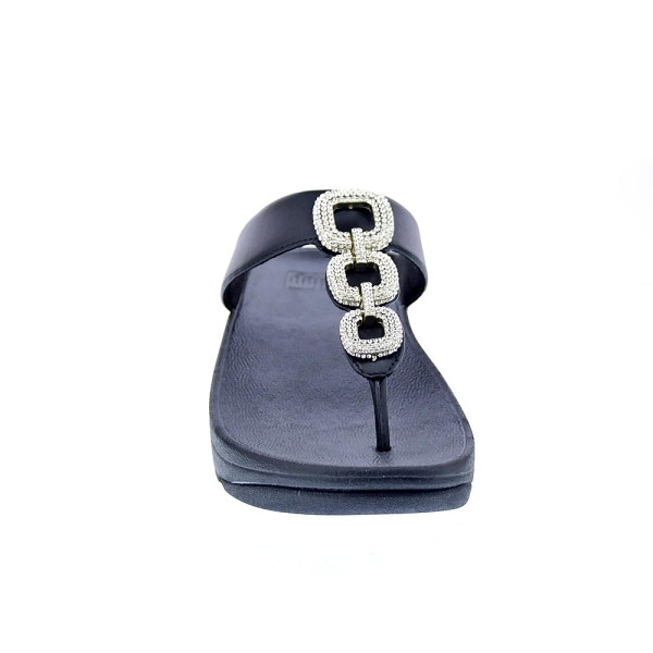 Sandalias FitFlop zapatos Mujer modelo Fino Crystal Chain Negro hx2 001 Negro 