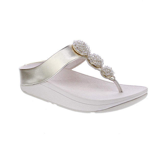 Sandalias FitFlop zapatos Mujer modelo Fino Beadie Oro IU1 675 Oro 
