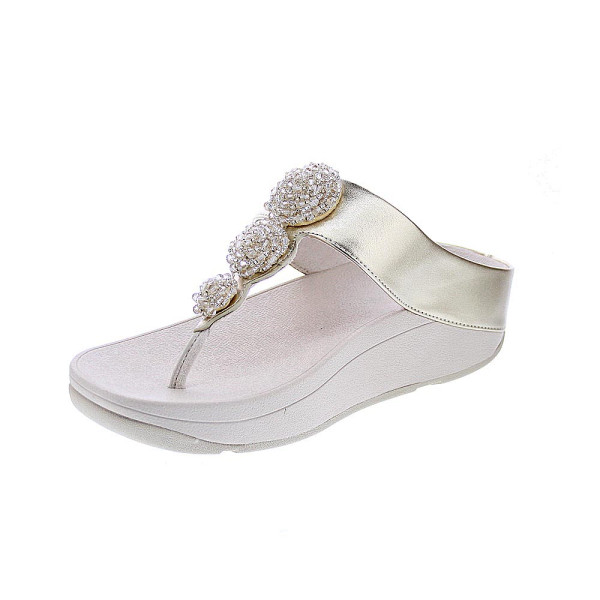 Sandalias FitFlop zapatos Mujer modelo Fino Beadie Oro IU1 675 Oro 