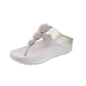 Sandalias FitFlop zapatos Mujer modelo Fino Beadie Oro IU1 675 Oro 