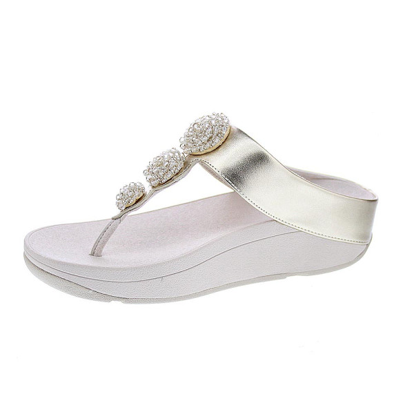 Sandalias FitFlop zapatos Mujer modelo Fino Beadie Oro IU1 675 Oro 