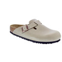 Zuecos Birkenstock zapatos Hombre modelo Boston Beige Hebillas