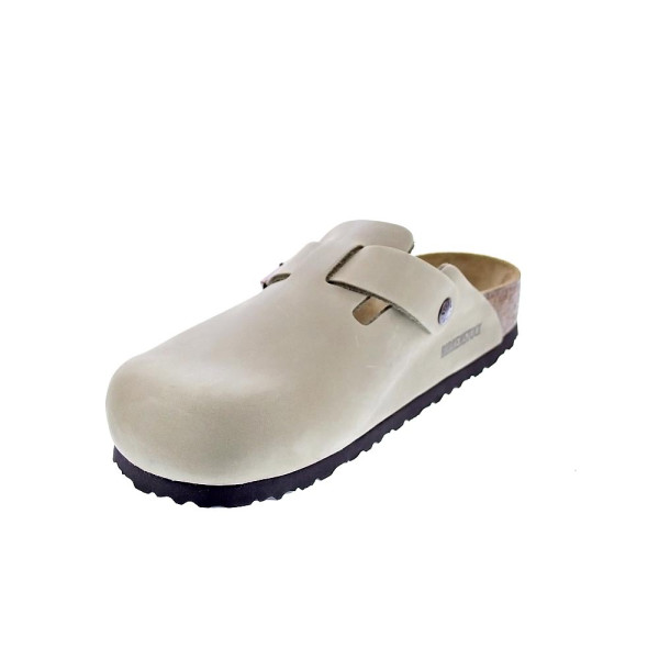 Zuecos Birkenstock zapatos Hombre modelo Boston Beige Hebillas