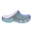 Zuecos Crocs zapatos Niña modelo Classic Iridescent Blanco 