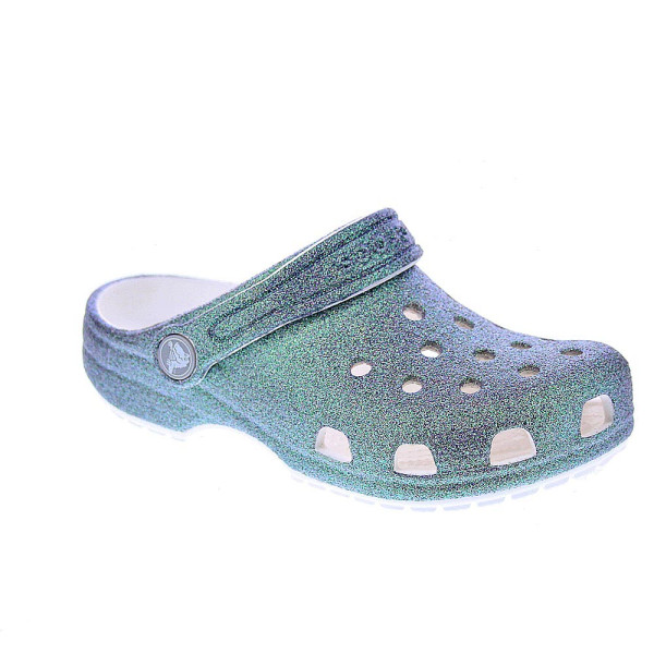 Zuecos Crocs zapatos Niña modelo Classic Iridescent Blanco 