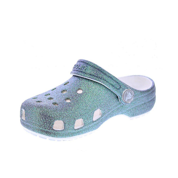 Zuecos Crocs zapatos Niña modelo Classic Iridescent Blanco 