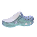 Zuecos Crocs zapatos Niña modelo Classic Iridescent Blanco 