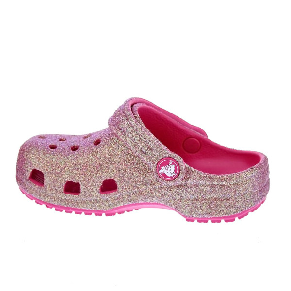 Zuecos Crocs zapatos Niña modelo Classic Iridescent Rosa 