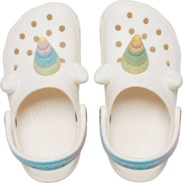 Zuecos Crocs zapatos Niña modelo Classic Iam Rinbow Blanco 