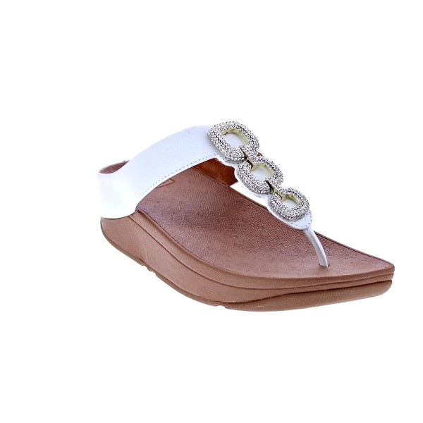 Sandalias FitFlop zapatos Mujer modelo Fino Crystal Blanco 