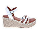 Sandalias Popa zapatos Mujer modelo Albany Cuerda Blanco 