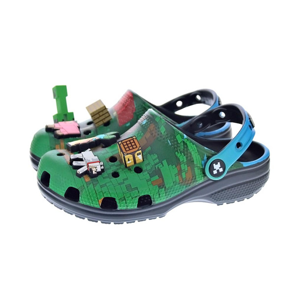 Zuecos Crocs zapatos Niño modelo Minecraft Cls Verde 