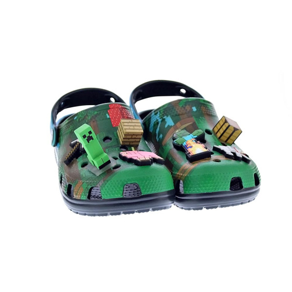 Zuecos Crocs zapatos Niño modelo Minecraft Cls Verde 