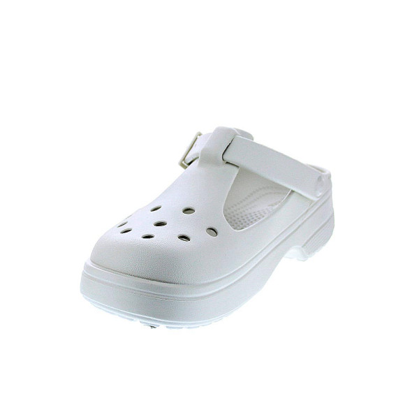 Zuecos Crocs zapatos Mujer modelo Classic Mary Jane Blanco 