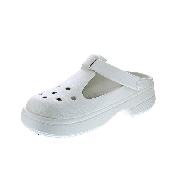 Zuecos Crocs zapatos Mujer modelo Classic Mary Jane Blanco 