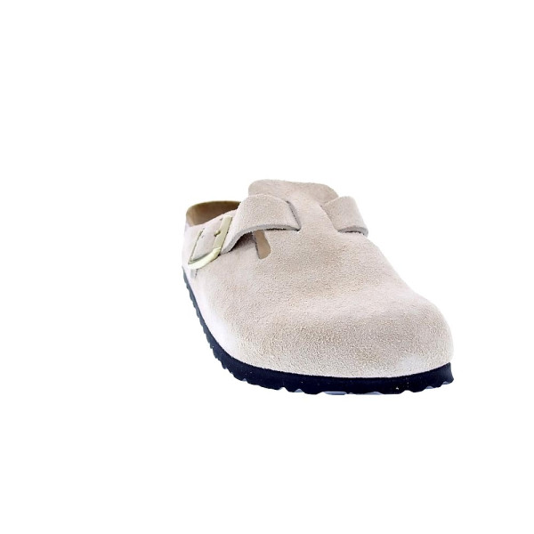 Zuecos Birkenstock zapatos Mujer modelo Boston Suede Beige 