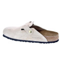 Zuecos Birkenstock zapatos Mujer modelo Boston Suede Beige 