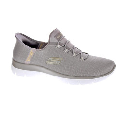 Zapatillas Skechers zapatos Mujer modelo Slipins Summits Beige Elástico 2