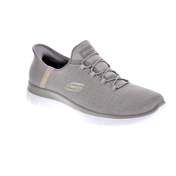 Zapatillas Skechers zapatos Mujer modelo Slipins Summits Beige Elástico