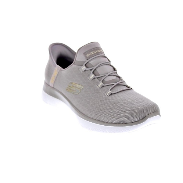 Zapatillas Skechers zapatos Mujer modelo Slipins Summits Beige Elástico