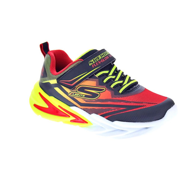 Zapatillas Skechers zapatos Niño modelo Luces Flex Glow Ultra Rojo Velcro