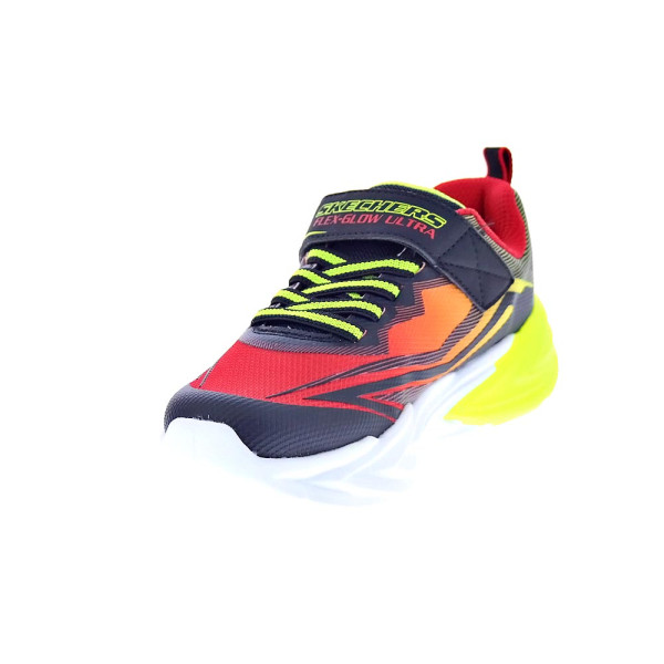 Zapatillas Skechers zapatos Niño modelo Luces Flex Glow Ultra Rojo Velcro