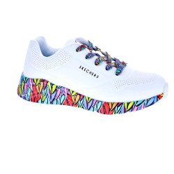 Zapatillas Skechers zapatos Niña modelo Uno Lite Subtle Blanco Cordón 2