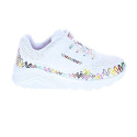 Zapatillas Skechers zapatos Niña modelo Uno Lite Heart Blanco Velcro