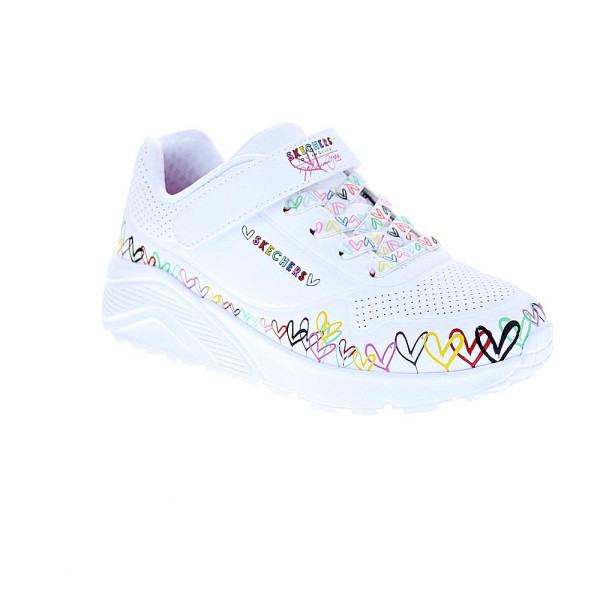 Zapatillas Skechers zapatos Niña modelo Uno Lite Heart Blanco Velcro