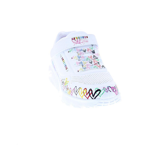 Zapatillas Skechers zapatos Niña modelo Uno Lite Heart Blanco Velcro