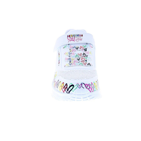 Zapatillas Skechers zapatos Niña modelo Uno Lite Heart Blanco Velcro