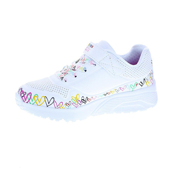 Zapatillas Skechers zapatos Niña modelo Uno Lite Heart Blanco Velcro