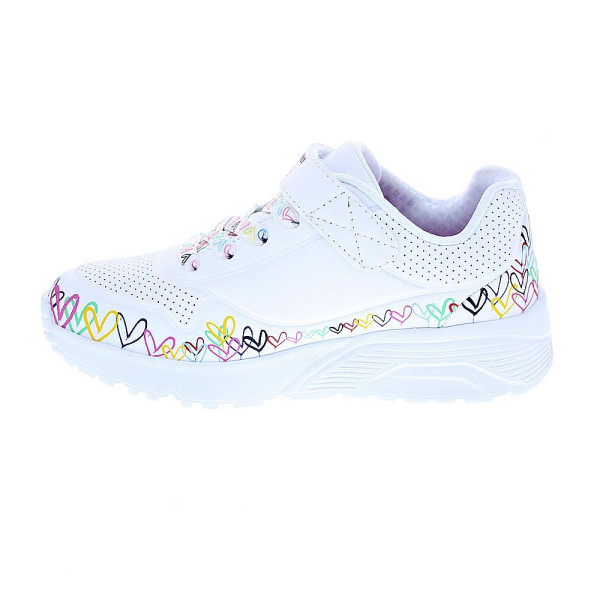 Zapatillas Skechers zapatos Niña modelo Uno Lite Heart Blanco Velcro