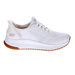 Zapatillas Skechers zapatos Mujer modelo Slipins Bobs Squad Blanco Elástico