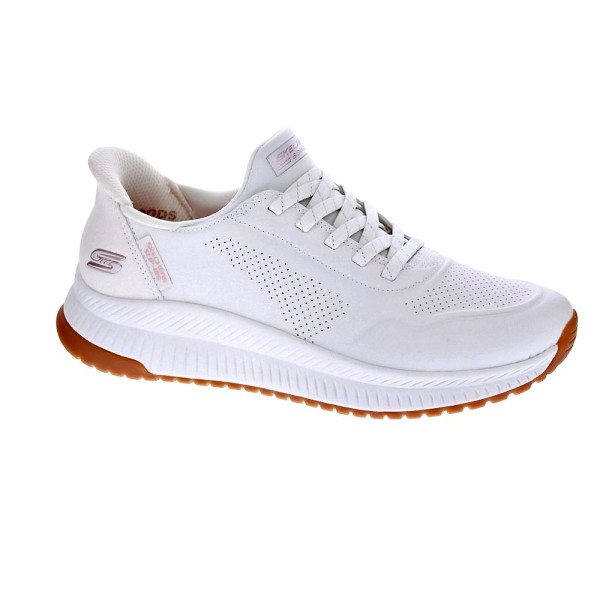 Zapatillas Skechers zapatos Mujer modelo Slipins Bobs Squad Blanco Elástico